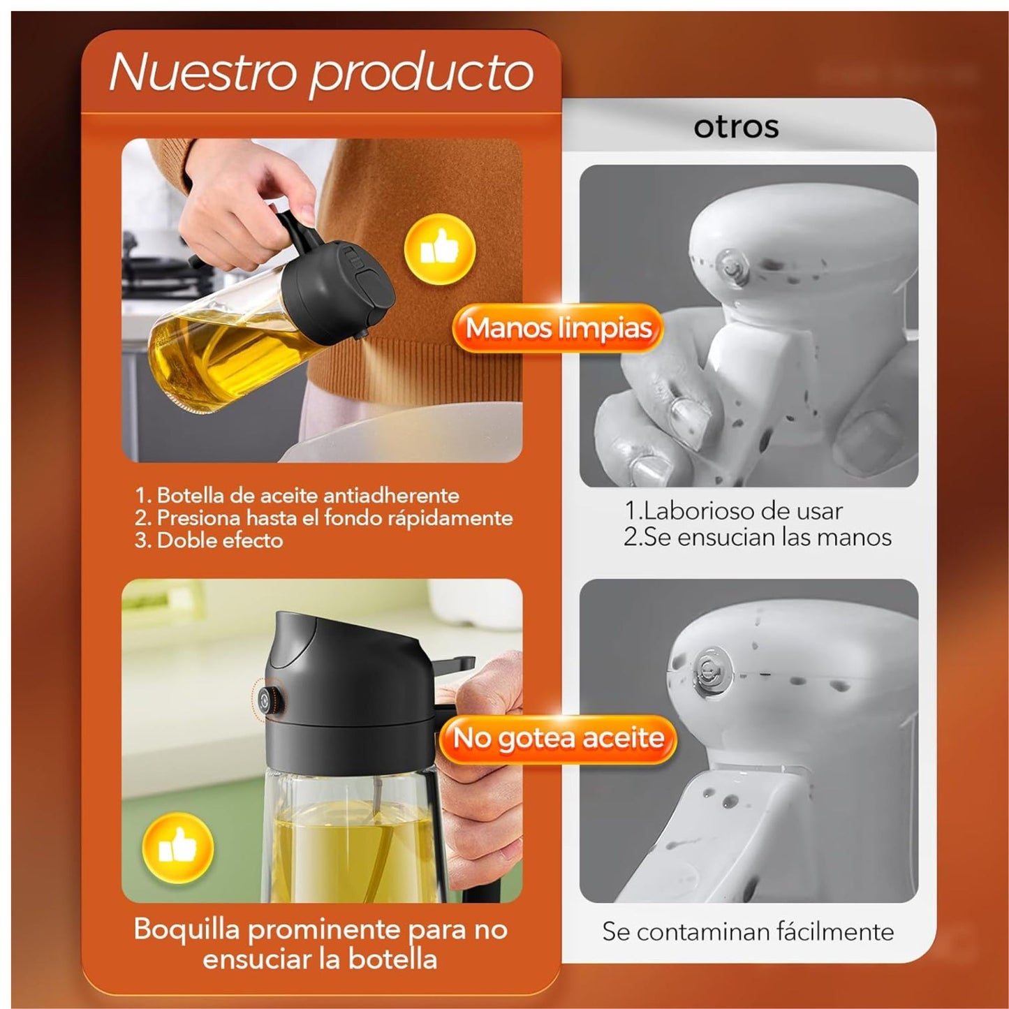 Dispensadora de Aceite de 2 en 1